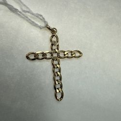 CURB STYLE CROSS PENDANT 