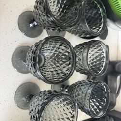 Gunmetal Gray Goblets Set Of 6 