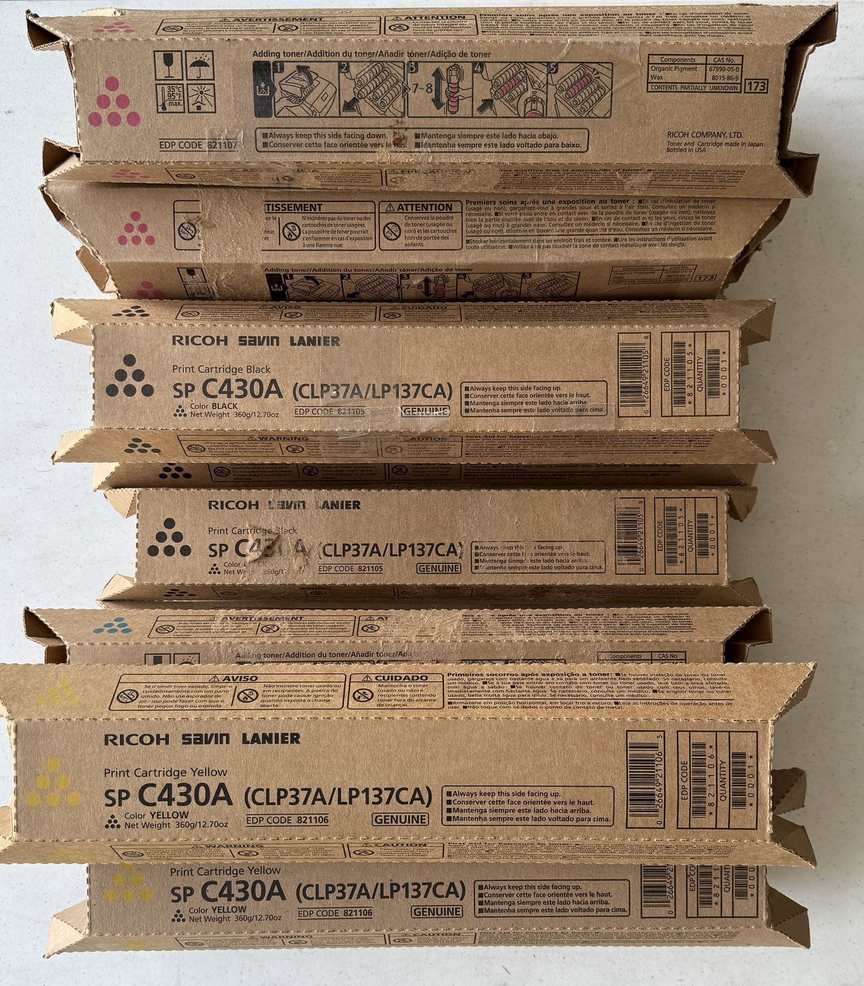 Lot Of RICOH SAVIN LANIER Print Cartridges