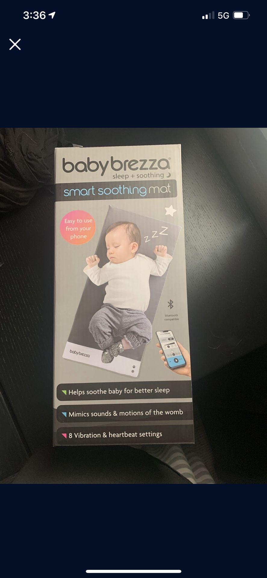 NIB Baby Brezza Smart Soothing Vibrating Bluetooth Mat 