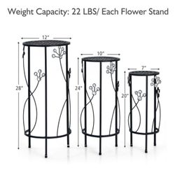 All New 28” Tall 3 Pieces Indoor / Outdoor Plant Stand