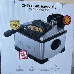 Brand New-Chefman Jumbo Fry 4.5-Quart Deep Fryer