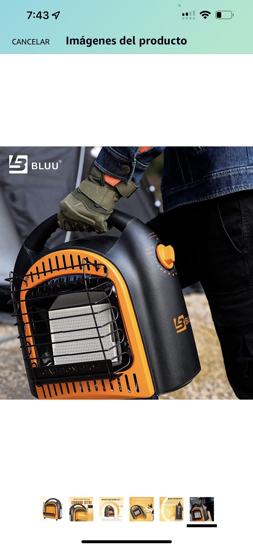 BLUU Propane heater for outdoor and indoor use, 20,000 BTU with thermostat,  portable gas heaters, ideal for camping, patio, tent and garage $125 for  Sale in Anaheim, CA - OfferUp