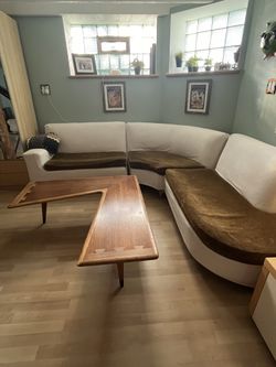 Mid-Century 3 Piece Couch & Boomerang Table