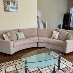 Curved 2 Piece Tan Sofa