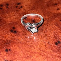 Sterling Silver 925 Heart Ring Size:7-8