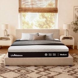 12 Inch Queen Mattress,Made in USA, Cooling Top Layer,Graphene & Green Tea Gel Cooling Memory Foam, Fiberglass Free, Medium firm