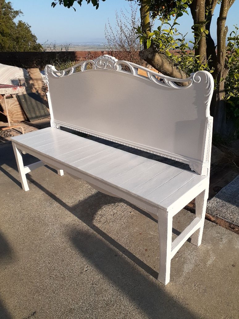 One of a Kind Custom White Bench