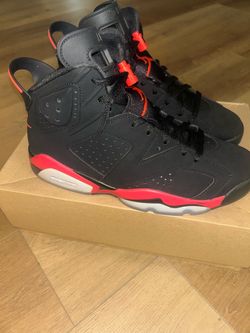 Air Jordan 6 Retro Black Infrared Sneakers size 9.5M