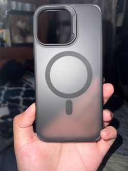 Iphone 15 pro max case, black color with dark grayish sides