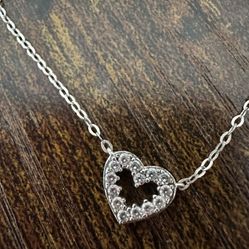 Nordstorm—  sterling silver heart Necklace with stones