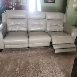2 Beigh Leather Couches