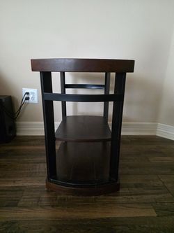 3-Tier Wood and Metal Side Table