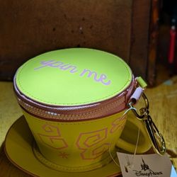 Disney Parks Alice in Wonderland Mad Tea Party Teacup Zip Coin Purse Bag Charm
