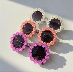 Toddler girls Daisy Flower Round Sunglasses Set