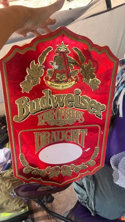 🍺 Vintage Budweiser “King of Beers” Draught Metal Sign