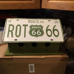Route 66 License Plate Birdhouse