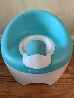 Contours potty draining toilet