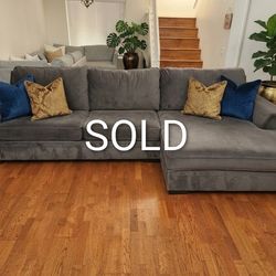 Large Sectional Charcoal Like New!