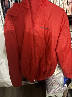 Columbia Omni-Heat Mens Red Long Sleeve Full Zip Jacket Size XL