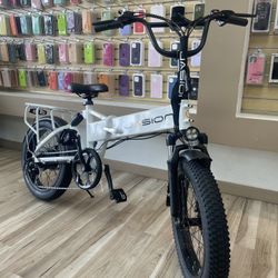 JASION White Foldable Electric Bike Fat Tire 5 Speed! Own It Today With Easy Financing Options! No Credit Needed! $10 To $100 Down To Take It! 