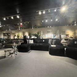 Black 3PC Chaise Sectional Couch