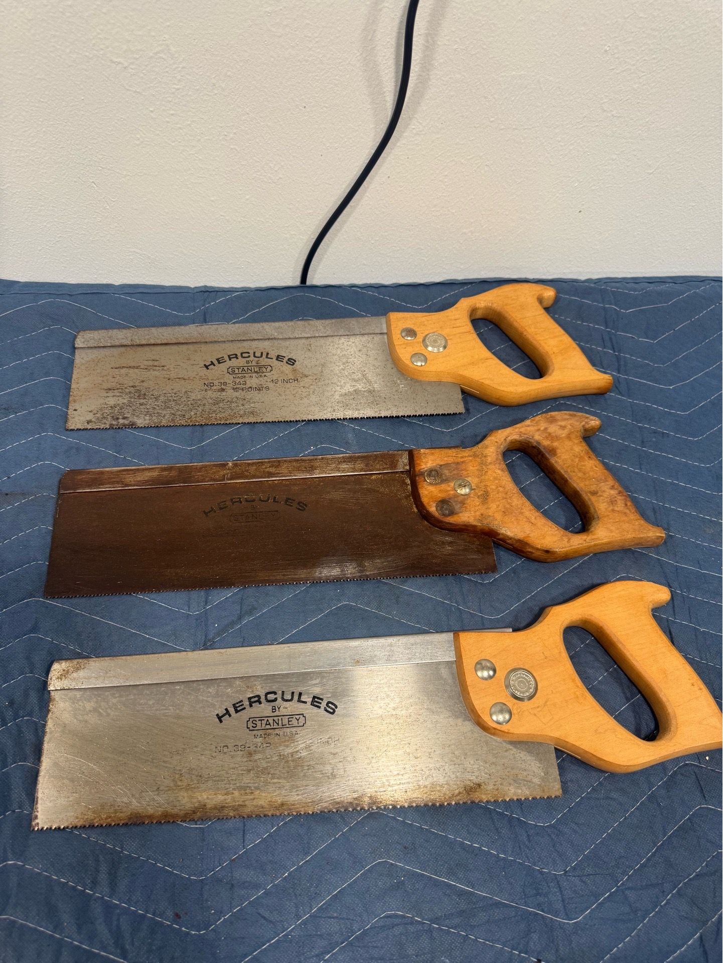 Vintage Stanley Hercules No. 39-342 12” Back Saws (3 Total)