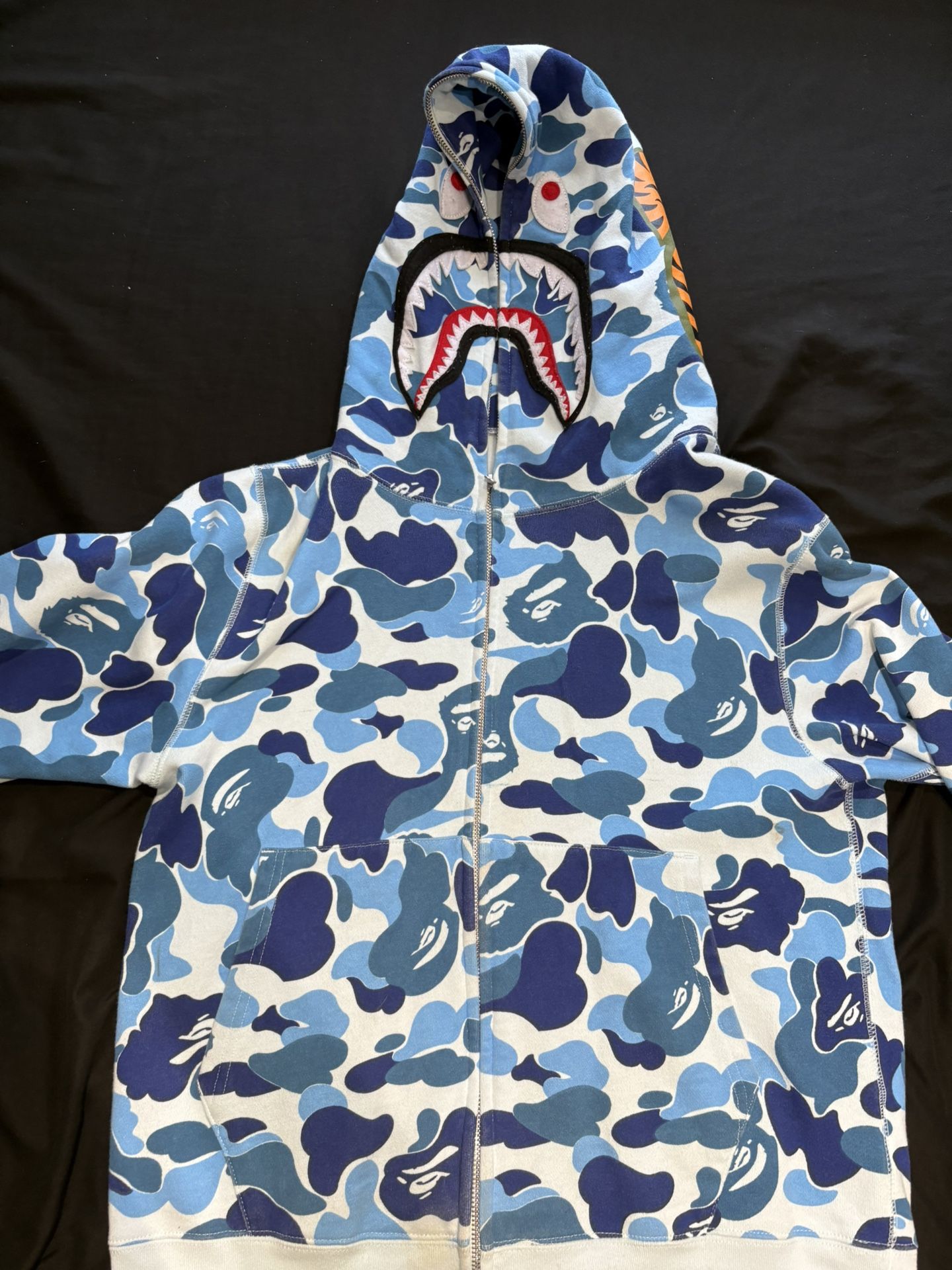 Blue Bape Shark Zip Up Hoodie