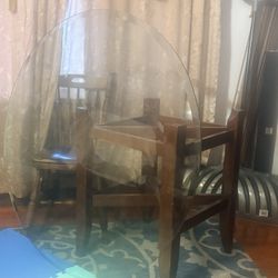 Dinning Round Glass Table 