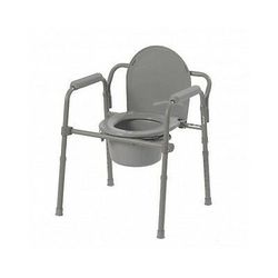Drive Medical Chair Folding Steel Bedside Toilet Portable Grey New