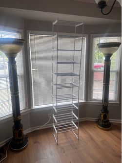 Tall bag or shoe rack 10 tier 83”x17”x12” new white  already assembled