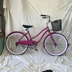 HUFFY brand 24” single speed, coaster Brake beach cruiser, bicycle ready to ride