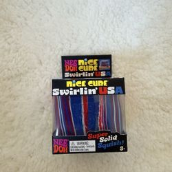 Nee Doh Cube Swirlin USA Squish Toy