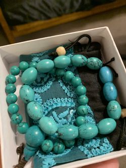 Gorgeous 2-pc Gift Set Turquoise Beaded Bracelets
