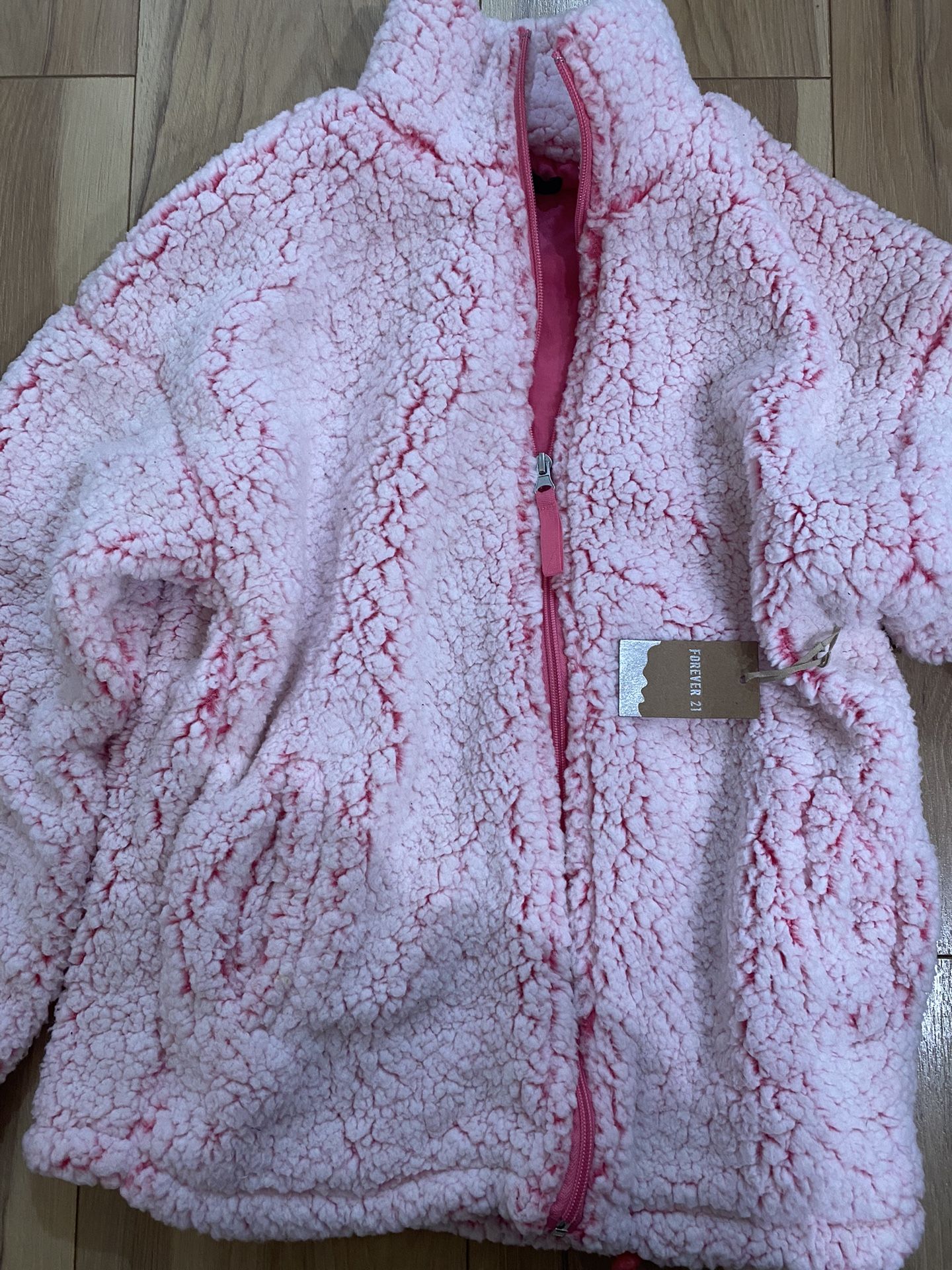 Brand New Hot Pink & Light Pink Sherpa Jacket