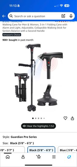 Travel walking cane 3 in 1
