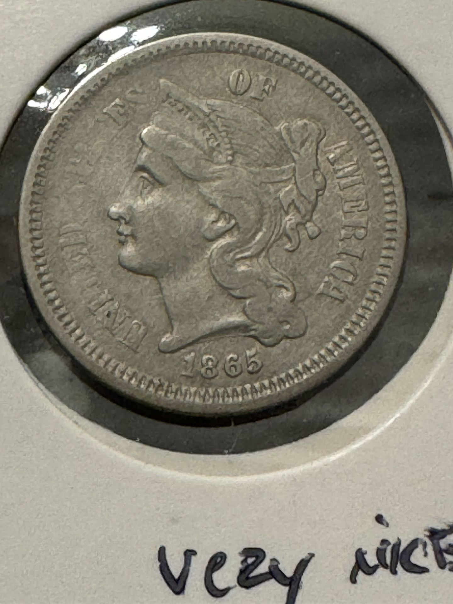 1865 Three-Cent Pieces (1st year minted)