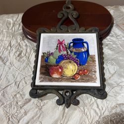 Wrought Iron Trivit With Tile