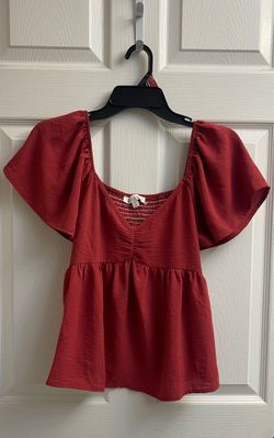 Brand new red & mauve flowy tops sizes L & XL Juniors $6.00 each