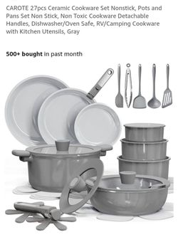 NEW CAROTE 27PCS CERAMIC COOKWARE SET