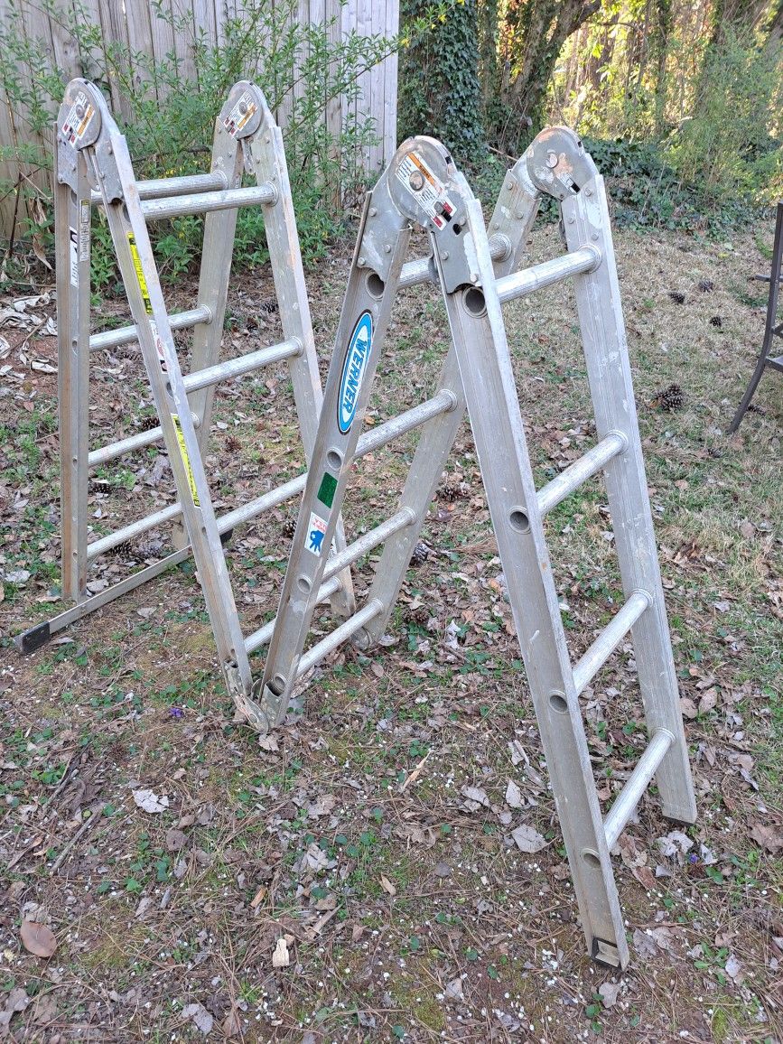Multi Purpose Aluminum Extension 7 In 1 Folding Ladder