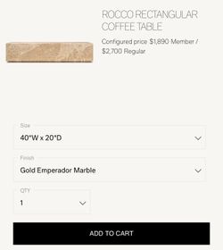 RH rocco coffee table