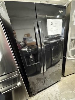 Whirlpool Black Side-by-Side Refrigerator with Ice Maker