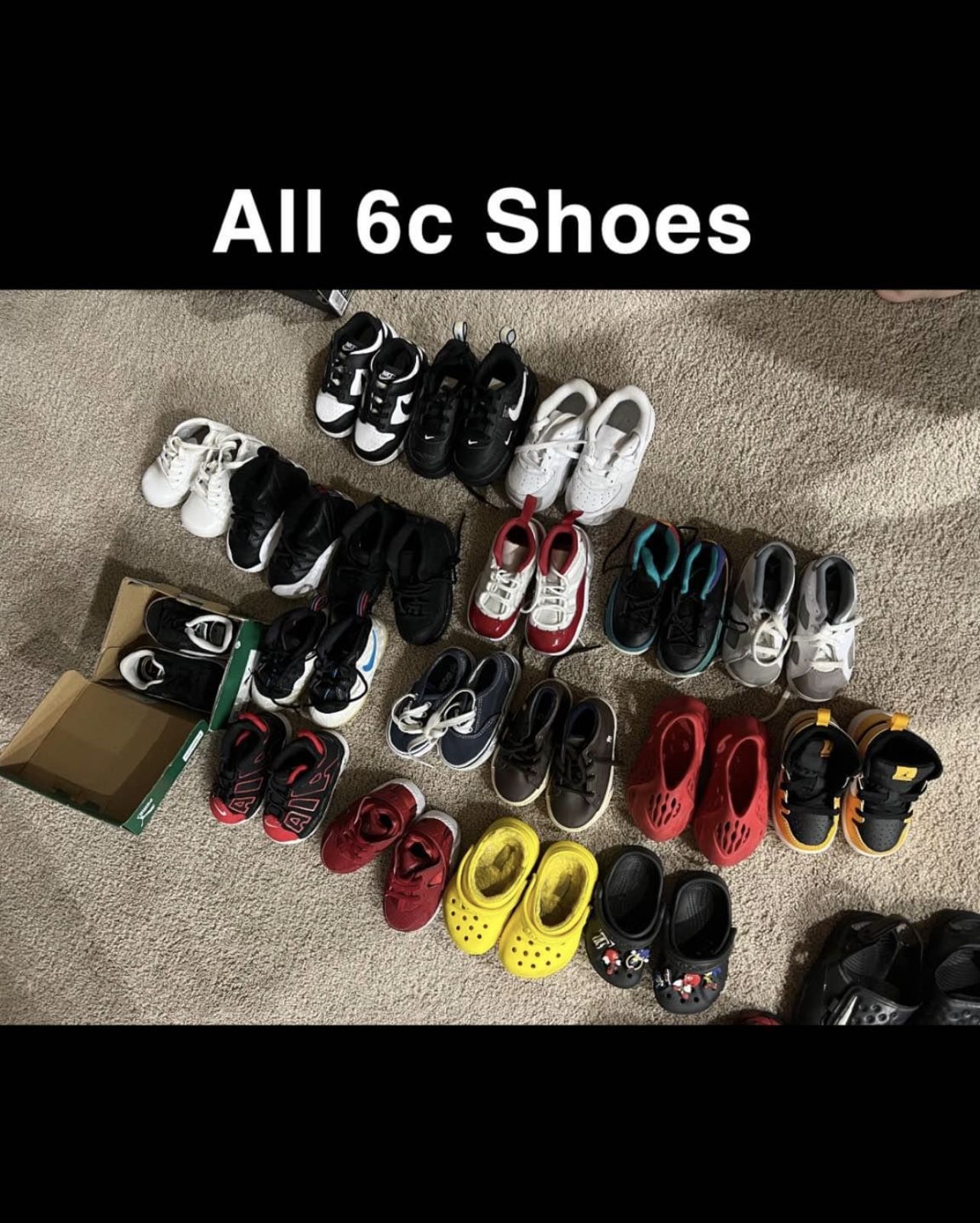 Foam Runners, Nike, Jordan, Crocs, Walking Shoes 6c