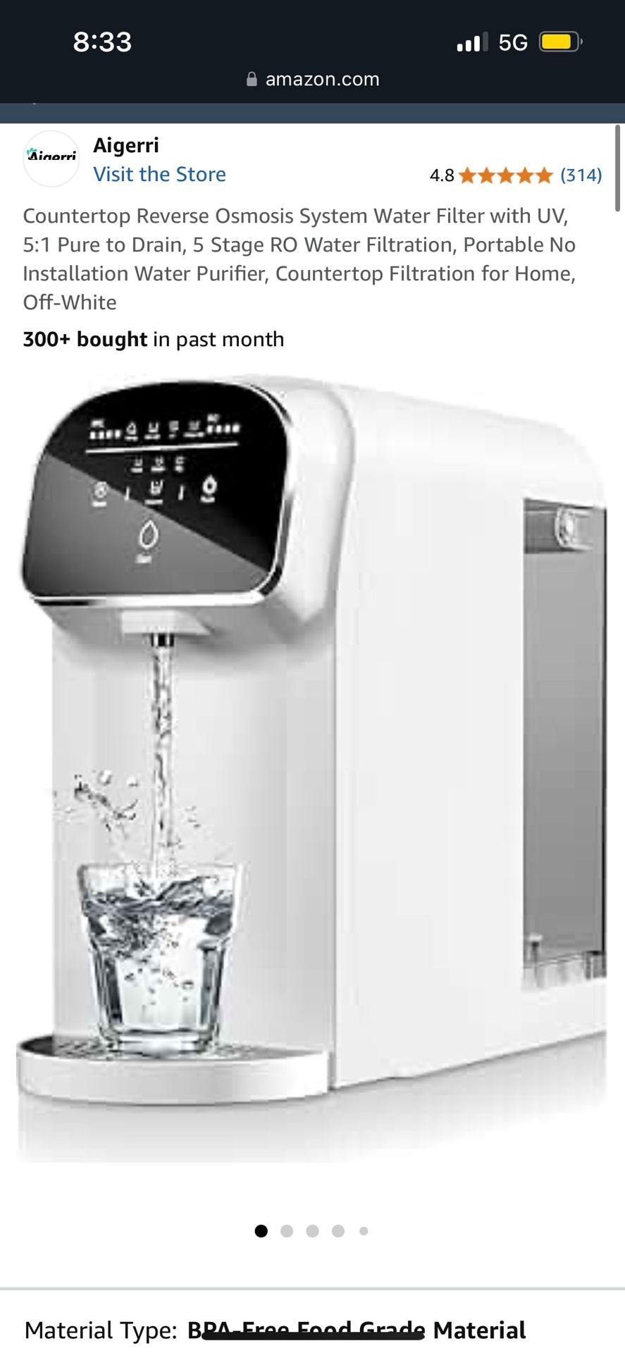 Aigerri Reverse Osmosis Countertop Machine 5:1