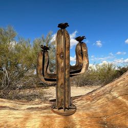 Medium Rustic Metal Saguaro Cactus Yard Art Decor