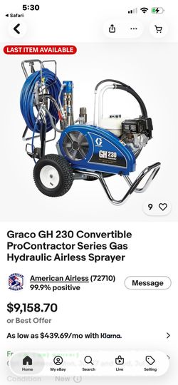 HONDA GAS GRACO PAINT SPRAYERS FOR SALE