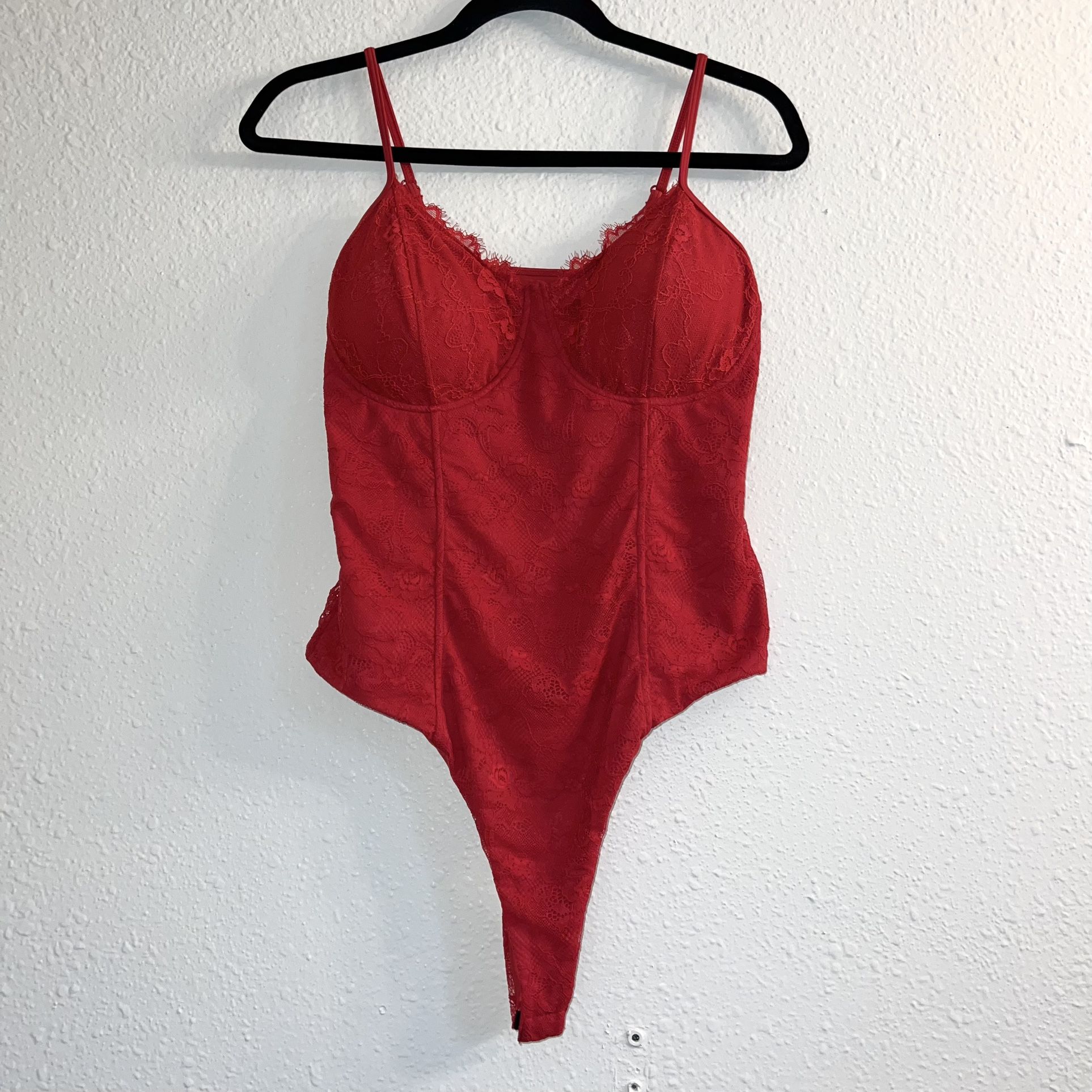 Klassy Network The Lace Corset Bramisuit Red Size Large