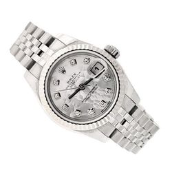 Lady-Datejust Steel And 18ct White Gold Automatic Mother Of Pearl Diamond Dial Watch