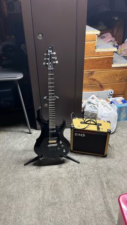 Electric guitar and amplifier